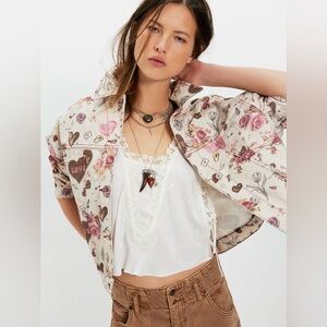 We The Free Opal Swing Printed Denim Jacket size XS
NWOT